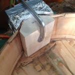 Fitting new spruce upper block in Testore bass.